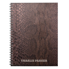 Brown Snakeskin Animal Print Notebook Notizblock