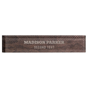 Brown Snakeskin Print Desk Name Plakat Namensplakette