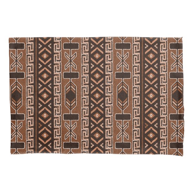 Brown Southwest Aztec Muster Kissenbezug (Vorderseite)