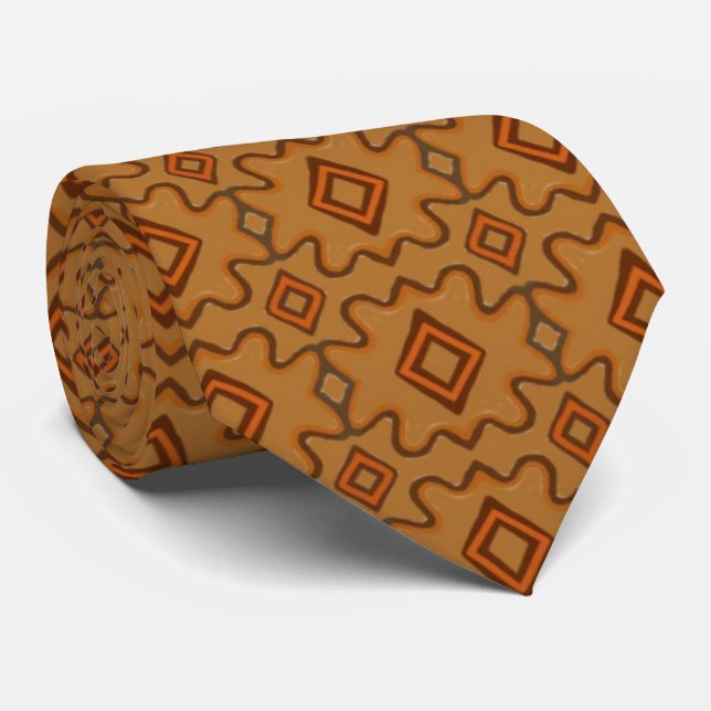 Brown Southwestern Style Pattern  Krawatte (Gerollt)