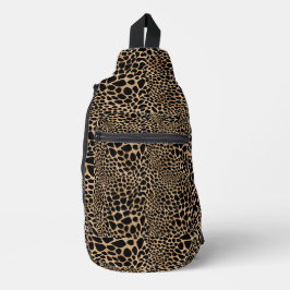 Brown Spots Cheetah Print Crossbody Sling Bag