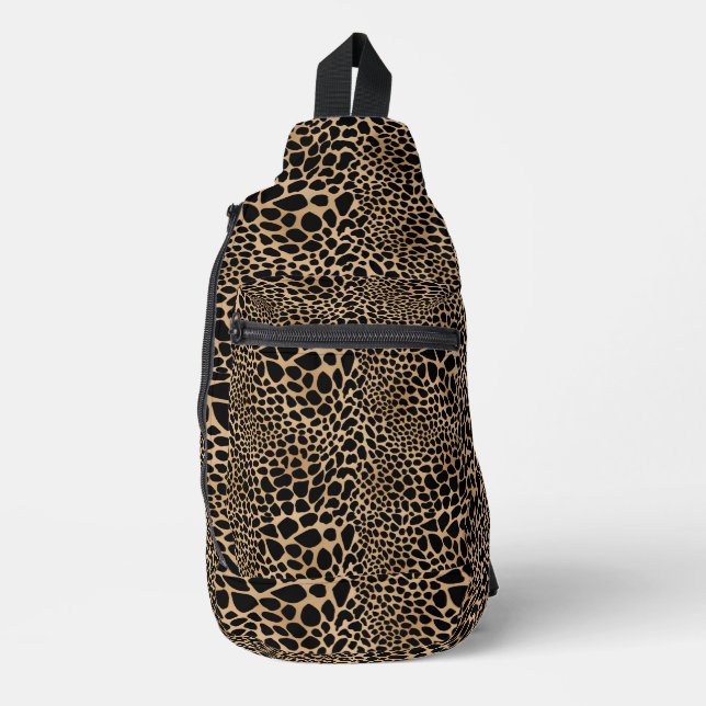 Brown Spots Cheetah Print Crossbody Sling Bag (Vorderseite)