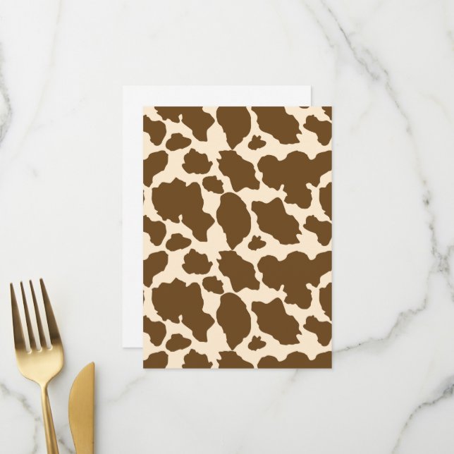 Brown Spots Cow Print Farmer Farm Animals Classy Menükarte (Vorderseite/Rückseite Beispiel)