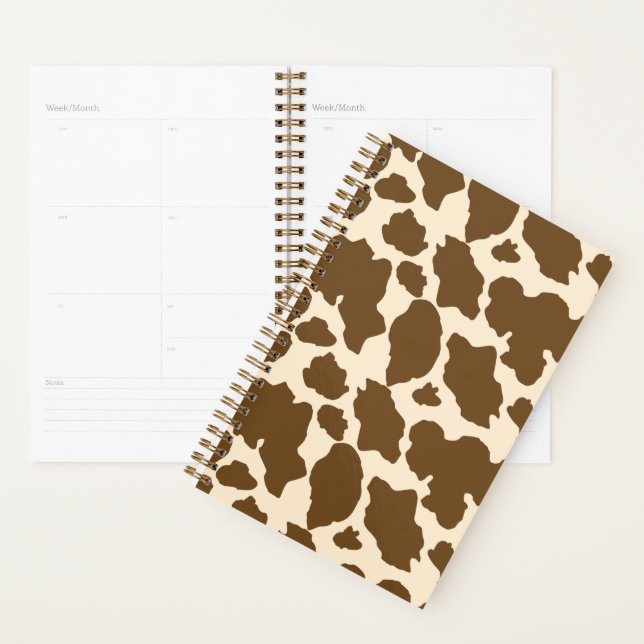Brown Spots Cow Print Farmer Farm Animals Classy Planer (Anzeige)