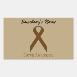 Brown Standard Ribbon by Kenneth Yoncich Rechteckiger Aufkleber