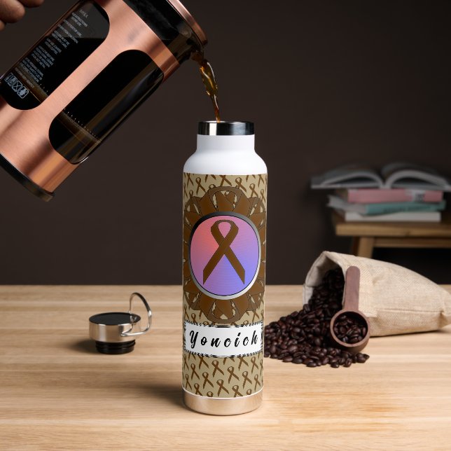 Brown Standard Ribbon von Kenneth Yoncich Trinkflasche (Kaffee)