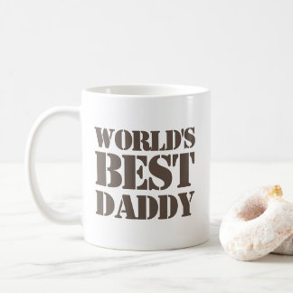 Brown Stencil Text World's Best Daddy Kaffeetasse