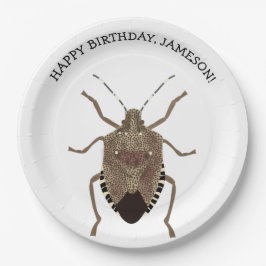 Brown Stink Bug Illustration Personalisiertes Part Pappteller