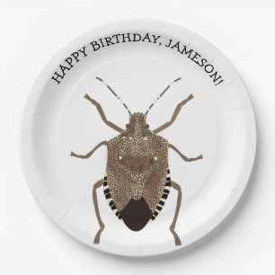 Brown Stink Bug Illustration Personalisiertes Part Pappteller
