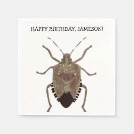 Brown Stink Bug Illustration Personalisiertes Part Serviette