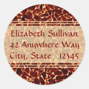 Brown Stones Textured Address Stickers