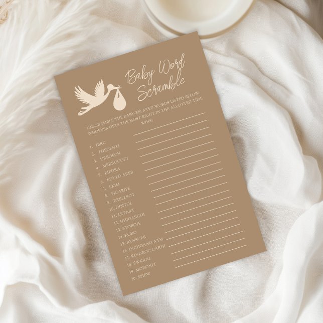 Brown Stork Baby Delivery Baby Word Scramble (Von Creator hochgeladen)