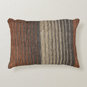 ▥ Brown-Streifen-Polyester-Akzent-Kissen 16" X12 " Zierkissen