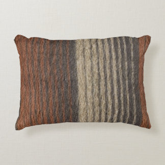 ▥ Brown-Streifen-Polyester-Akzent-Kissen 16" X12 " Zierkissen