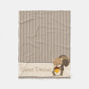 Brown-Streifen und Baby-Eichhörnchen Fleecedecke