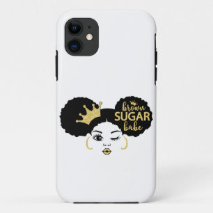 Brown Sugar Babe in Schwarz und Gold Case-Mate iPhone Hülle