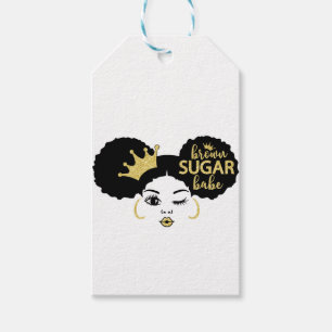 Brown Sugar Babe in Schwarz und Gold Geschenkanhänger