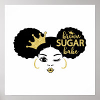 Brown Sugar Babe in Schwarz und Gold