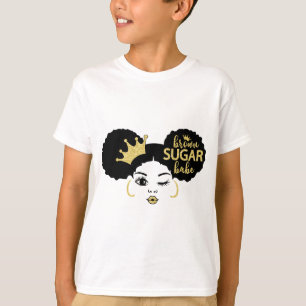 Brown Sugar Babe in Schwarz und Gold T-Shirt