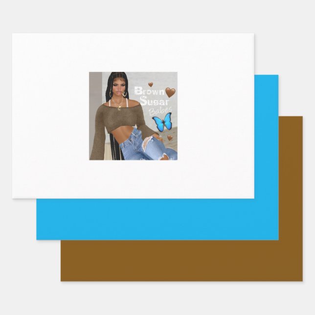 Brown Sugar Babes Gift Wrap 12 Geschenkpapier Set (Set)