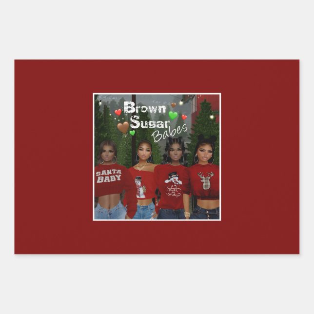 Brown Sugar Babes Gift Wrap 15 Geschenkpapier Set (Vorderseite)