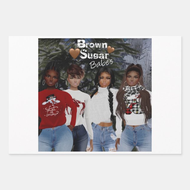 Brown Sugar Babes Gift Wrap 3 Geschenkpapier Set (Vorderseite)