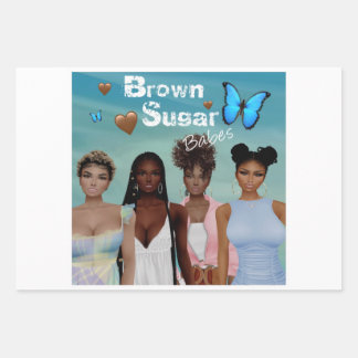 Brown Sugar Babes Gift Wrap 4 Geschenkpapier Set