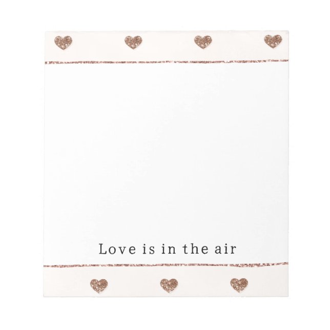 Brown Sugar Blush Pink Glitter Hearts  Notizblock (Vorderseite)