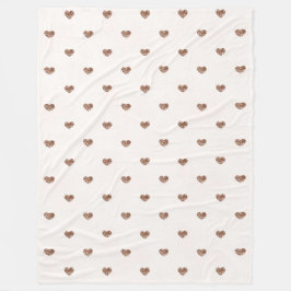 Brown Sugar Glitter Hearts Love Valentine's Fleecedecke