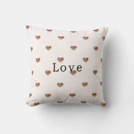 Brown Sugar Glitter Hearts Love Valentine's Kissen