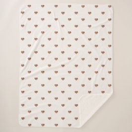 Brown Sugar Glitter Hearts Love Valentine's Sherpadecke