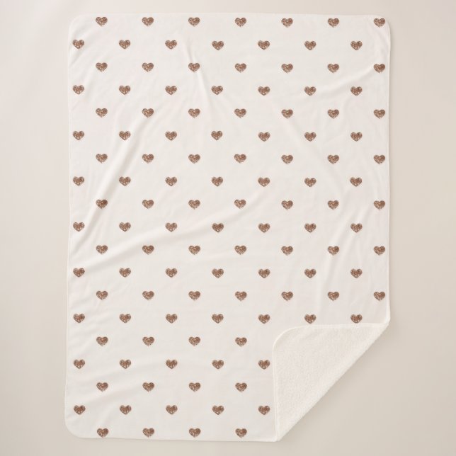 Brown Sugar Glitter Hearts Love Valentine's Sherpadecke (Vorderseite)