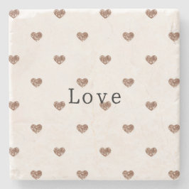 Brown Sugar Glitter Hearts Love Valentine's Steinuntersetzer