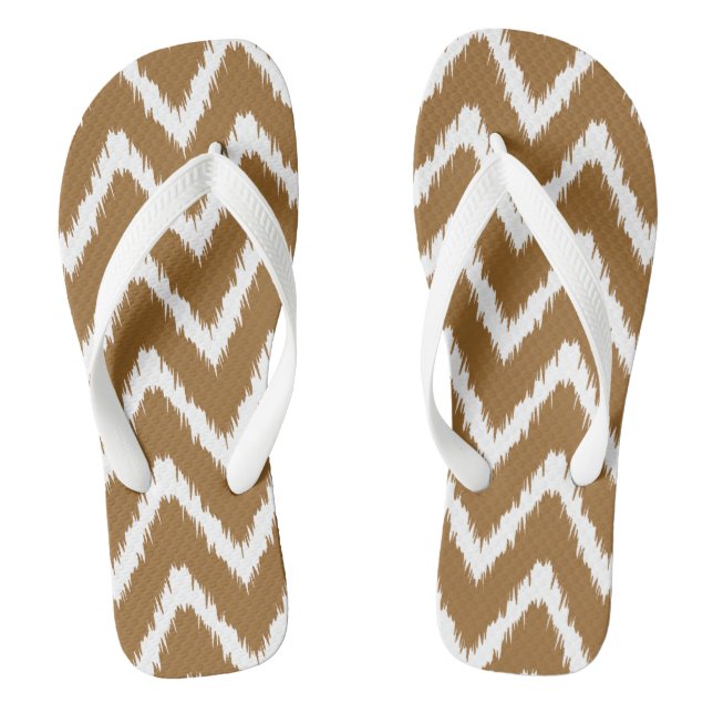 Brown Sugar Southern Hütte Chevrons Flip Flops (Fußbett)