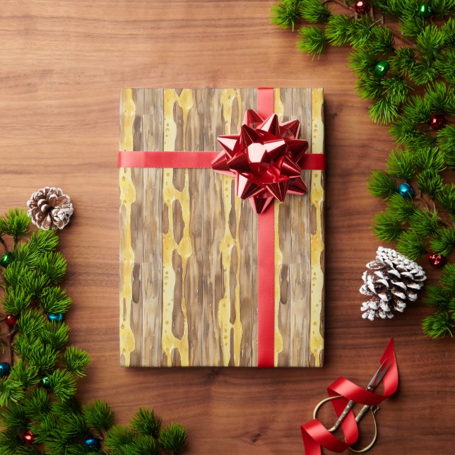 Brown Sweet Gold Honey Yellow Drips Christmas  Geschenkpapier (Feiertagsgeschenk)