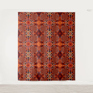 Brown Swirl Design Tapestry Wandteppich