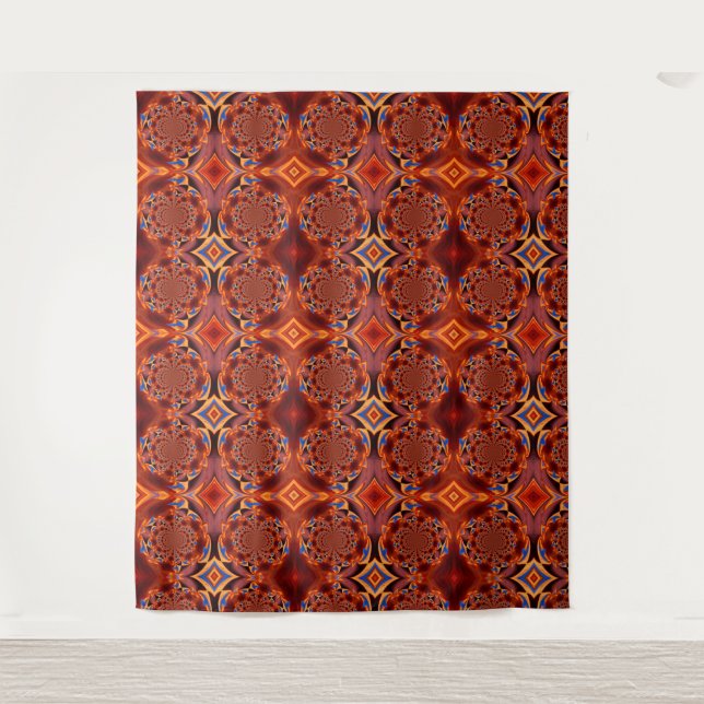Brown Swirl Design Tapestry Wandteppich (Vorderseite)