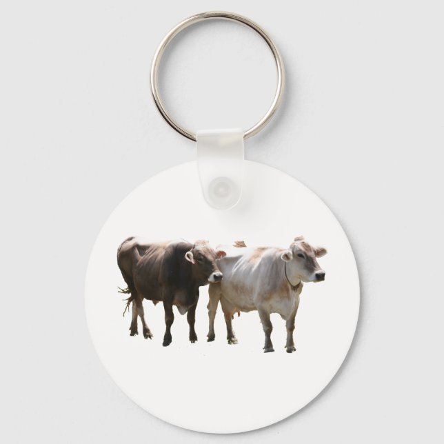 Brown Swiss Cows Schlüsselanhänger (Vorderseite)