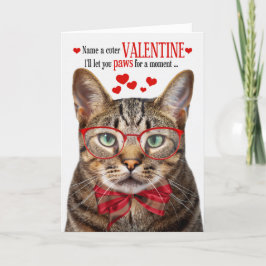 Brown Tabby Cat Feline Spaß Valentinstag Feiertagskarte