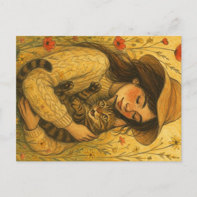 Brown Tabby Cat Mama Postkarte (Vorderseite)