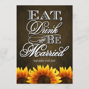 Brown-Tafel-Sonnenblume-Hochzeits-Einladungen Einladung