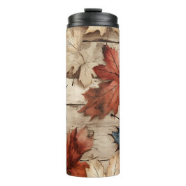 BROWN TAN BLUE FALL AUTUMNBLASEN THERMOSBECHER