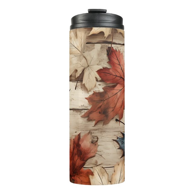 BROWN TAN BLUE FALL AUTUMNBLASEN THERMOSBECHER (Vorderseite)