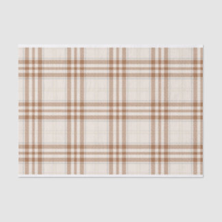 BROWN & TAN NEUTRAL KARIERTES PATTER SEIDENPAPIER