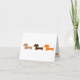 Brown Tan & Orange Dachshunds Masculine Greeting Karte