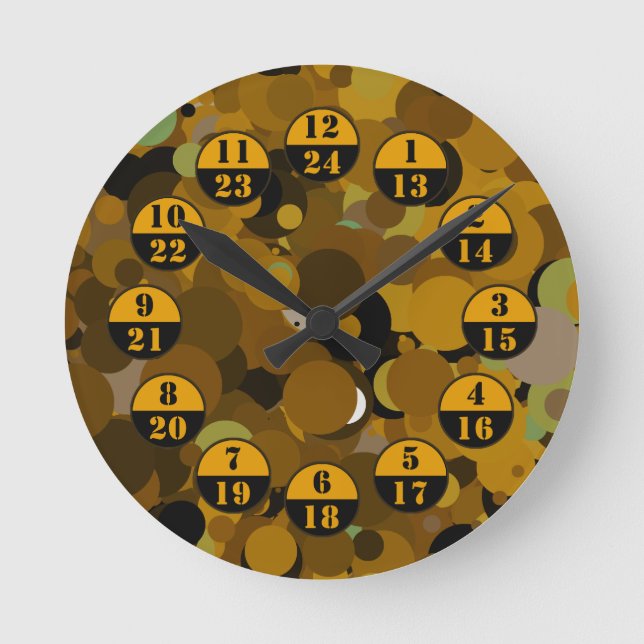 Brown-Tarnungs-Militär setzt Zeit fest Runde Wanduhr (Vorderseite)