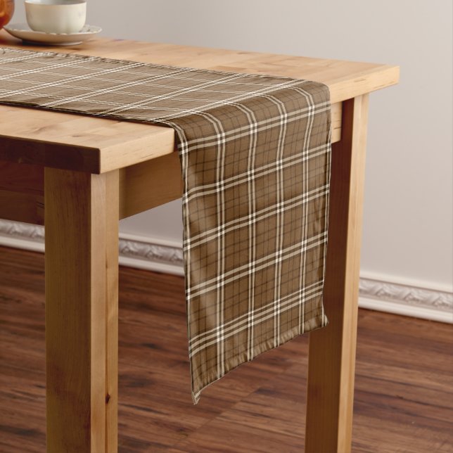 Brown Tartan Großer Tischläufer (Beispiel)