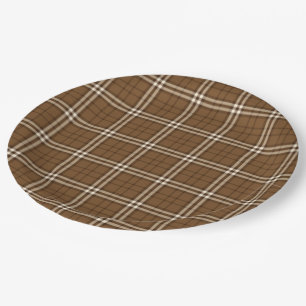 Brown Tartan Pappteller