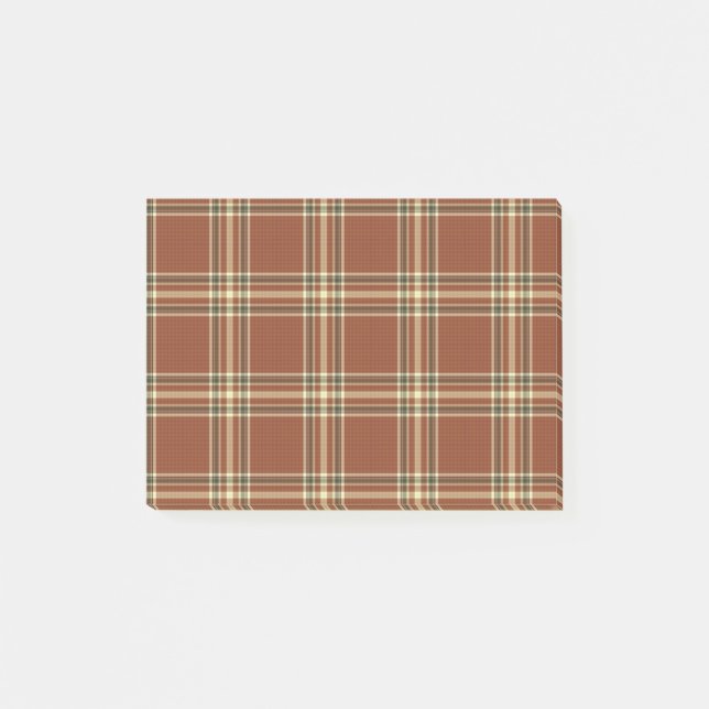 Brown Tartan Post-it® Notes Post-it Klebezettel (Vorderseite)
