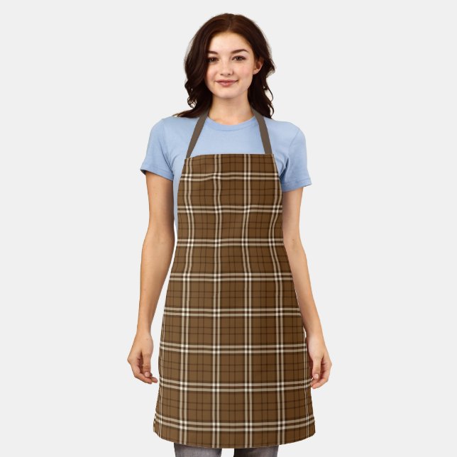 Brown Tartan Schürze (Getragen)